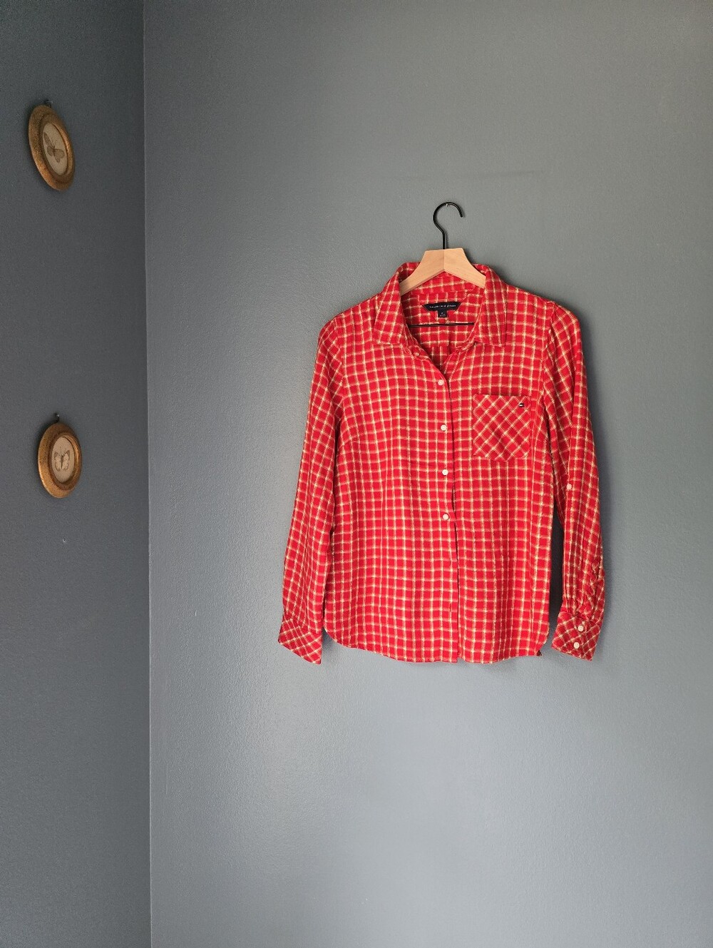Tommy Hilfiger Red Plaid Button-Down Shirt